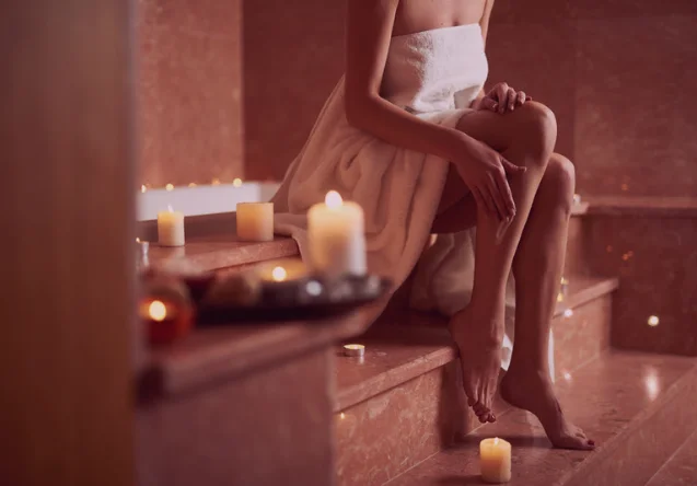 woman doing vaginal steaming improving pelvic floor health